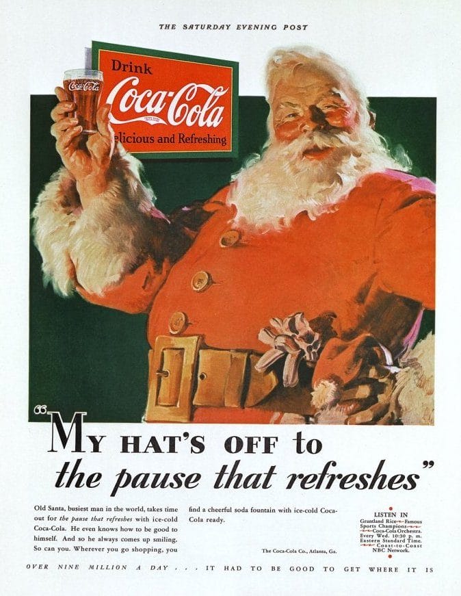 La primera imagen de Santa Claus de Coca-Cola. 