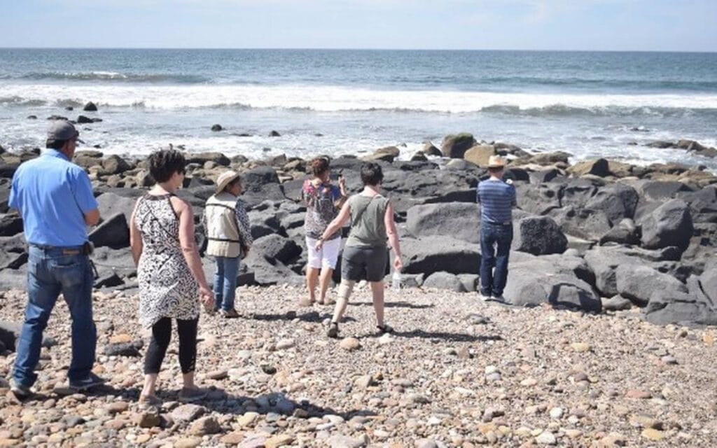 turistas observando el mar