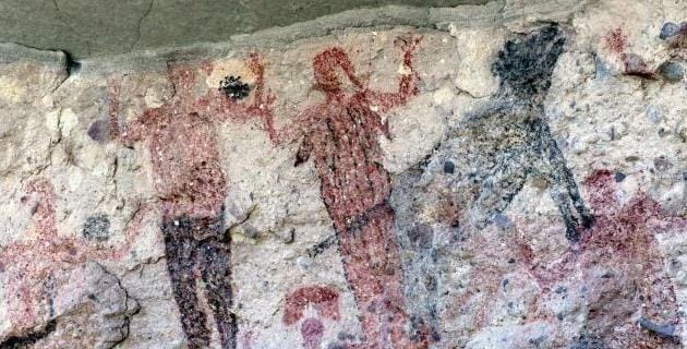 Pinturas rupestres en la Sierra Nombre de Dios en Chihuahua