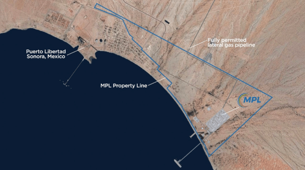 La imagen es la representación gráfica de un mapa con zoom, hacia una zona del Mar de Cortés en Sonora, a la altura de Puerto Libertad, parte del municipio de Pitiquito.